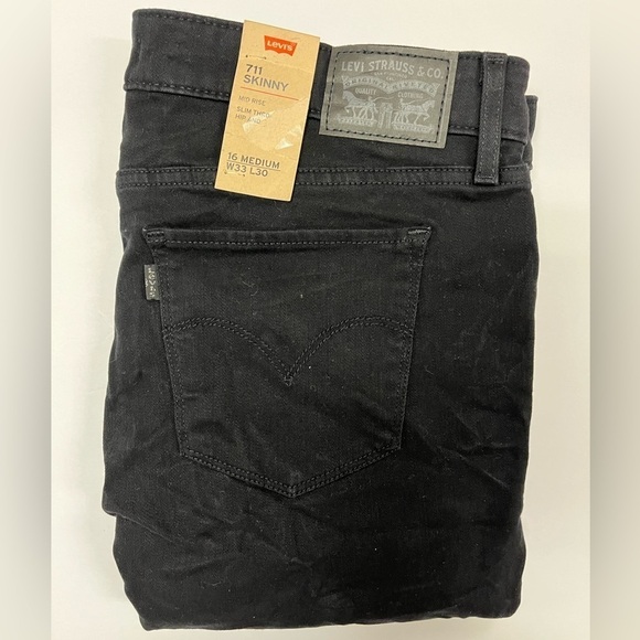 Levi’s 711 Skinny Jeans, Size 33, Black - Picture 2 of 6